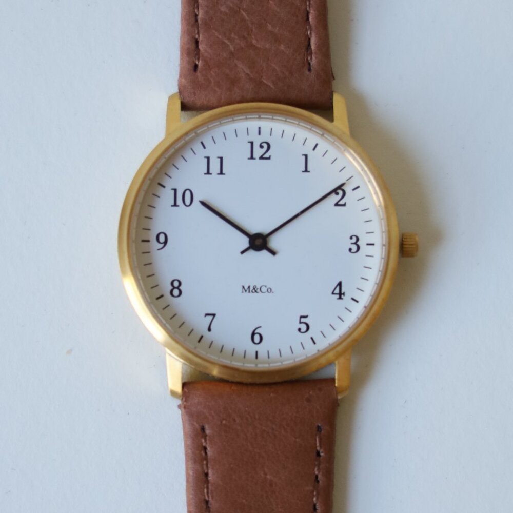 33mm Brass Bodoni Watch M&Co.